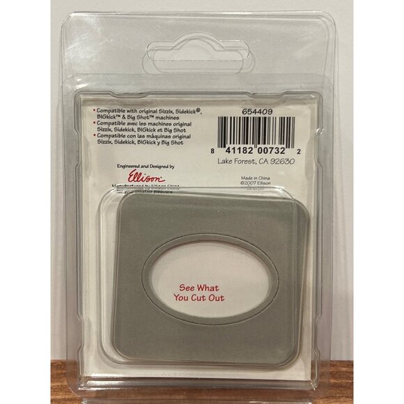 Rare HTF 654409 Sizzix Clearlits Oval Die-Cut 1 1/4" x 1 7/8" - Picture 2 of 2